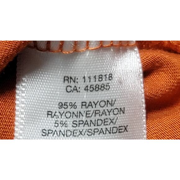 Michael Kors Persimmon Orange Crisscross  Pleated Bodice Top Medium Lightweight - Picture 4 of 7